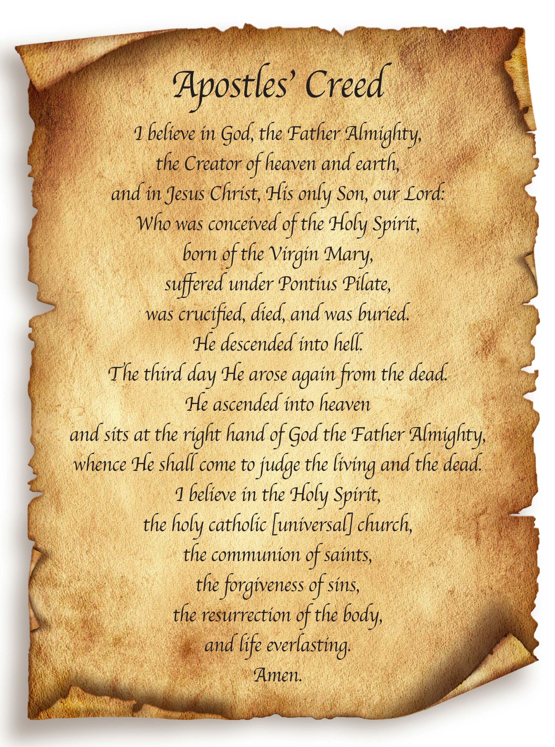 Printable apostles creed catholic, The Apostles' Creed